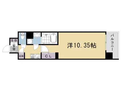 阪急電鉄京都線 西院駅(阪急) 徒歩15分 9階建 築1年(1K/4階)の間取り写真
