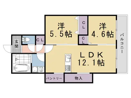 京都市烏丸線 九条駅(京都) 徒歩1分 3階建 新築(2LDK/1階)の間取り写真