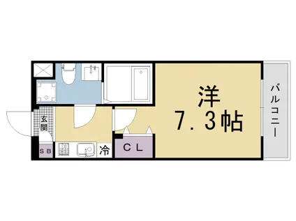 京都市東西線 二条駅 徒歩12分 5階建 新築(1K/3階)の間取り写真
