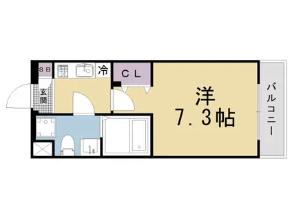 京都市東西線 二条駅 徒歩12分 5階建 新築(1K/1階)の間取り写真