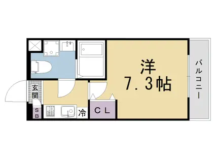 京都市東西線 二条駅 徒歩12分 5階建 新築(1K/3階)の間取り写真