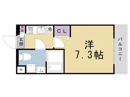 京都市東西線 二条駅 徒歩12分 5階建 新築(1K/3階)の間取り写真