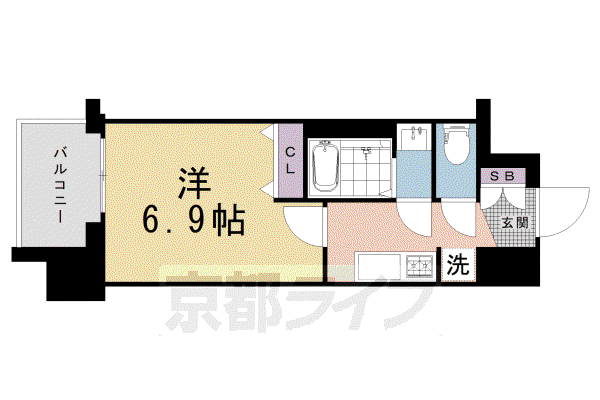 アクアプレイス京都千本丸太町(1K/3階)の間取り写真