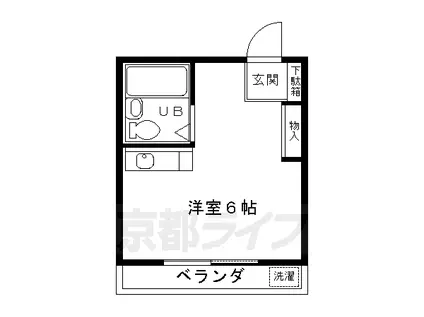 山陰本線 嵯峨嵐山駅 徒歩6分 2階建 築33年(1K/1階)の間取り写真