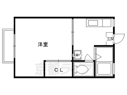 阪急電鉄嵐山線 松尾大社駅 徒歩9分 2階建 築33年(1K/2階)の間取り写真
