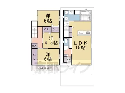 京都市烏丸線 北大路駅 徒歩38分 2階建 新築(3LDK)の間取り写真