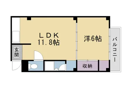 阪急電鉄嵐山線 松尾大社駅 徒歩15分 3階建 築38年(1LDK/2階)の間取り写真