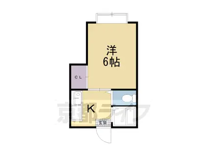 阪急電鉄京都線 西京極駅 徒歩8分 3階建 築47年(1K/3階)の間取り写真