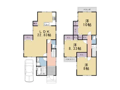 阪急電鉄京都線 西山天王山駅 徒歩18分 2階建 築1年(3LDK)の間取り写真