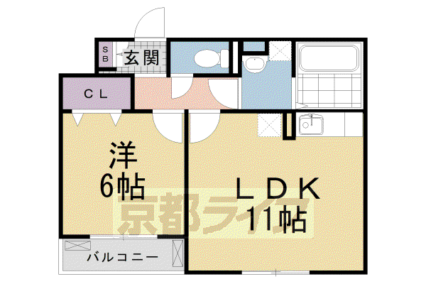 阪急電鉄京都線 西向日駅 徒歩25分 2階建 築4年(1LDK/2階)の間取り写真