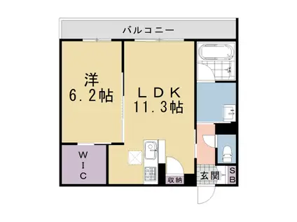 阪急電鉄京都線 桂駅 徒歩11分 2階建 新築(1LDK/1階)の間取り写真