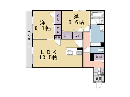 阪急電鉄京都線 桂駅 徒歩11分 2階建 新築(2LDK/2階)の間取り写真