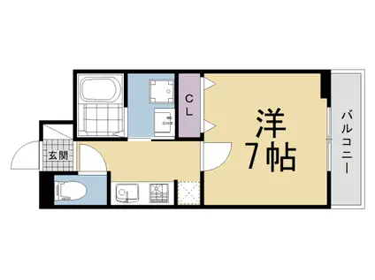 京都市烏丸線 北大路駅 徒歩25分 3階建 新築(1K/2階)の間取り写真