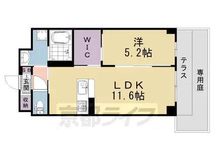 阪急電鉄京都線 西京極駅 徒歩5分 2階建 新築(1LDK/1階)の間取り写真