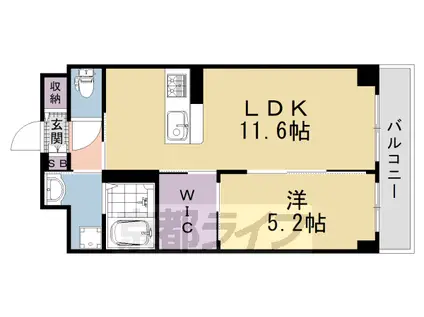 阪急電鉄京都線 西京極駅 徒歩5分 2階建 新築(1LDK/2階)の間取り写真