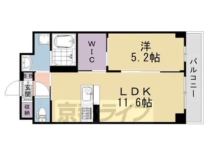 阪急電鉄京都線 西京極駅 徒歩5分 2階建 新築(1LDK/2階)の間取り写真