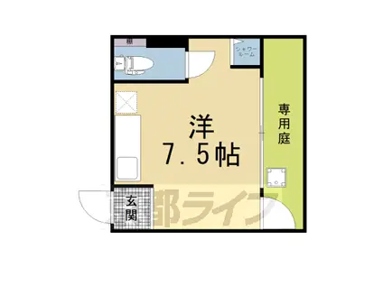 京阪電気鉄道京阪線 七条駅 徒歩2分 1階建 築67年(ワンルーム)の間取り写真