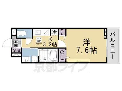 京都市東西線 椥辻駅 徒歩14分 3階建 新築(1K/1階)の間取り写真