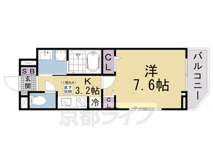 京都市東西線 椥辻駅 徒歩14分 3階建 新築(1K/1階)の間取り写真