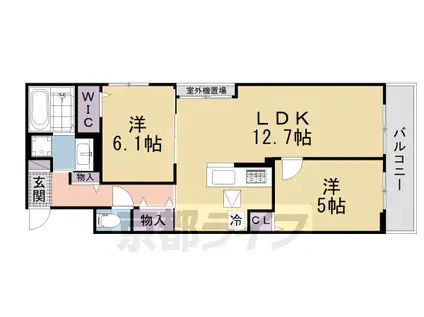 京阪電気鉄道京阪線 牧野駅 徒歩27分 3階建 新築(2LDK/1階)の間取り写真