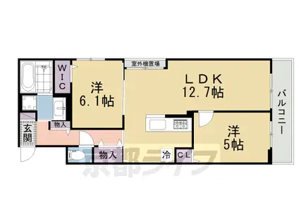 京阪電気鉄道京阪線 牧野駅 徒歩27分 3階建 新築(2LDK/2階)の間取り写真