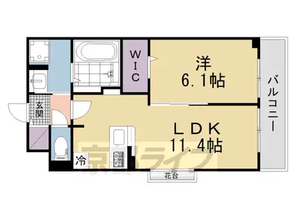 京阪電気鉄道京阪線 牧野駅 徒歩27分 3階建 新築(1LDK/3階)の間取り写真