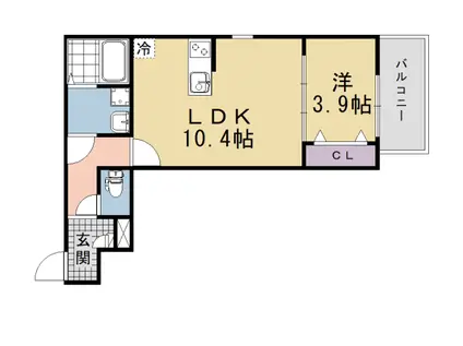 京阪電気鉄道宇治線 観月橋駅 徒歩11分 3階建 新築(1LDK/2階)の間取り写真