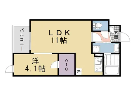 京阪電気鉄道宇治線 観月橋駅 徒歩11分 3階建 新築(1LDK/1階)の間取り写真