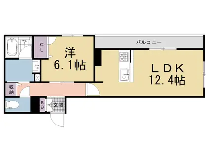 京都市東西線 東山駅(京都) 徒歩3分 4階建 新築(1LDK/3階)の間取り写真