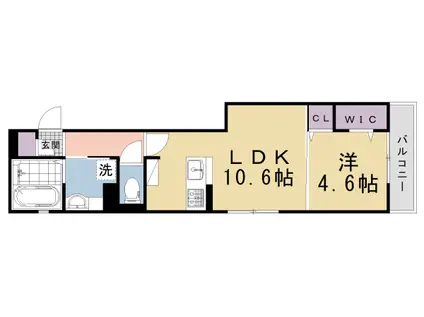 京都市烏丸線 北大路駅 徒歩5分 3階建 築1年(1LDK/2階)の間取り写真
