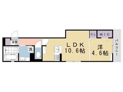 京都市烏丸線 北大路駅 徒歩5分 3階建 築1年(1LDK/3階)の間取り写真