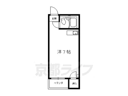 MS太秦(1K/2階)の間取り写真