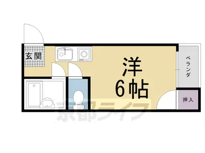 山陰本線 太秦駅(ＪＲ) 徒歩10分 4階建 築46年(1K/3階)の間取り写真