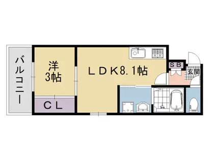 京都市烏丸線 四条駅(京都市営) 徒歩11分 4階建 築1年(1LDK/4階)の間取り写真