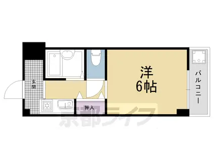 山陰本線 花園駅(京都) 徒歩2分 2階建 築32年(1K/1階)の間取り写真