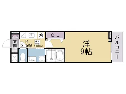 東海道本線 山科駅 徒歩7分 2階建 新築(1K/1階)の間取り写真