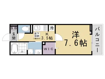 東海道本線 山科駅 徒歩7分 2階建 新築(1K/1階)の間取り写真