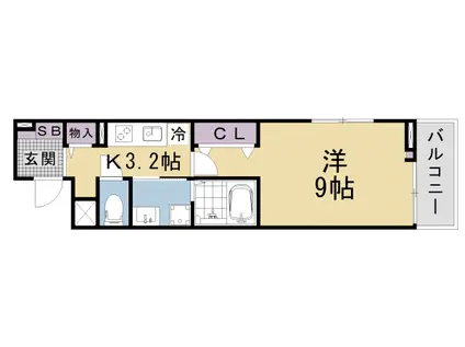 東海道本線 山科駅 徒歩7分 2階建 新築(1K/2階)の間取り写真