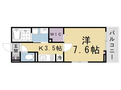 東海道本線 山科駅 徒歩7分 2階建 新築(1K/2階)の間取り写真