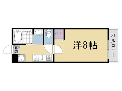 京都市東西線 太秦天神川駅 徒歩12分 3階建 新築(1K/1階)の間取り写真