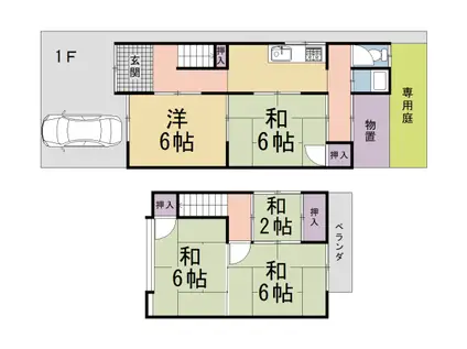 京阪電気鉄道京阪線 墨染駅 徒歩7分 2階建 築63年(5K)の間取り写真