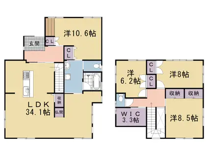 山陰本線 嵯峨嵐山駅 徒歩13分 2階建 築40年(4SLDK)の間取り写真