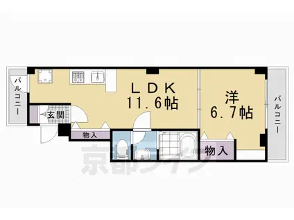 VITASHIMOGAMO(1LDK/4階)の間取り写真