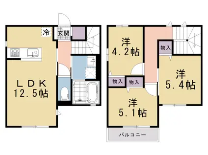 京都市烏丸線 北大路駅 徒歩9分 2階建 新築(3LDK)の間取り写真