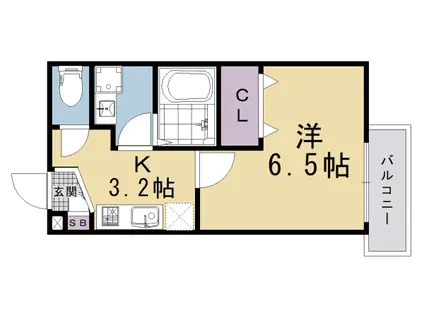 近鉄京都線 十条駅(近鉄) 徒歩3分 3階建 新築(1K/3階)の間取り写真
