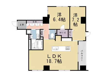 京都市烏丸線 丸太町駅(京都市営) 徒歩4分 5階建 新築(2LDK/4階)の間取り写真