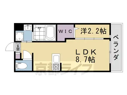 京阪電気鉄道京阪線 御殿山駅 徒歩3分 3階建 新築(1LDK/2階)の間取り写真