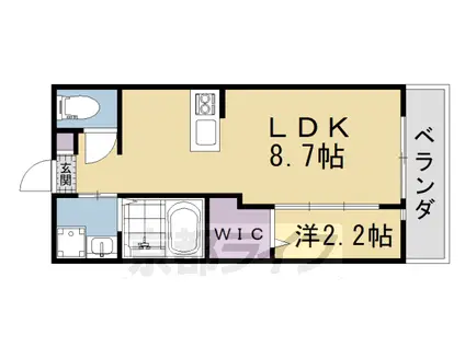 京阪電気鉄道京阪線 御殿山駅 徒歩3分 3階建 新築(1LDK/2階)の間取り写真