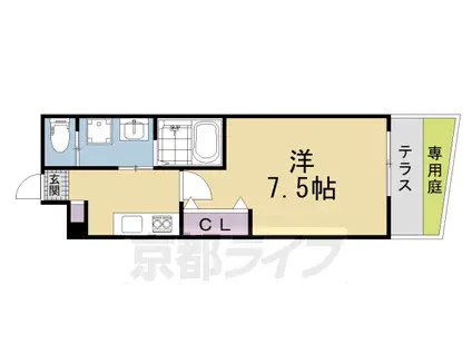 京阪電気鉄道京阪線 御殿山駅 徒歩3分 3階建 新築(ワンルーム/1階)の間取り写真