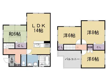 阪急電鉄京都線 西京極駅 徒歩15分 2階建 築21年(4LDK)の間取り写真